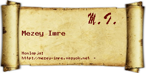 Mezey Imre névjegykártya